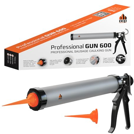 DCP Professional Gun 600 Sausage Caulk Gun 20 oz. - Manual Polyurethane & Silicone Gun for Sausage Sealants - 18:1 Thrust Ratio Application Tool with Comfortable Grip