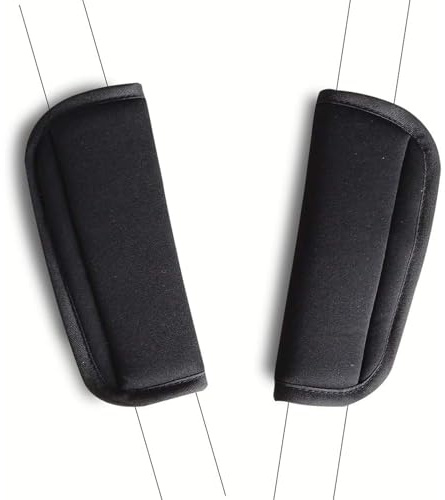 JYTDBCS Baby Pushchair Seat Strap Covers with Velcro Black 2 Pack, Adjustable and Universal Pram Shoulder Seat Belt Cushion Pads for Children Kids Newborn, Stroller Accessories
