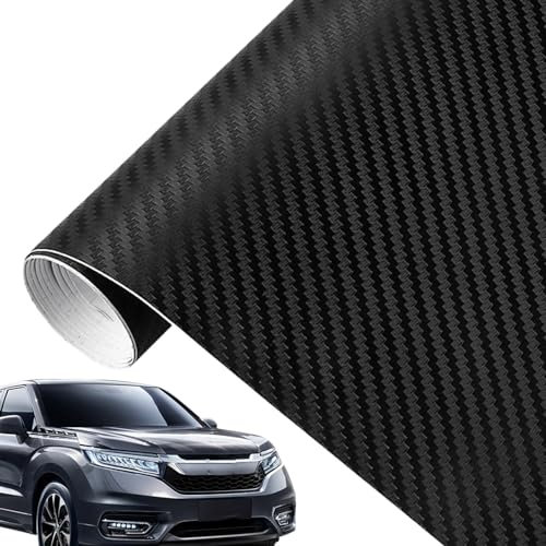 Pellicola in fibra di carbonio, pellicola adesiva per carrozzeria, 127 x 30 cm, impermeabile, antigraffio, per auto UV