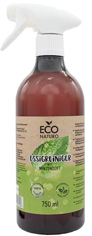 EcoNaturo - Detergente multiuso ecologico con profumo di menta piperita fresco 750 ml - menta piperita 6% aceto - Detergente per cucina, bagno e pavimenti - Confezione riciclata