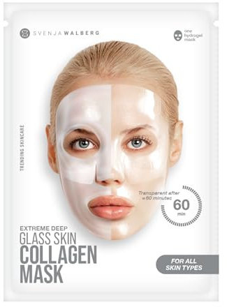 Glassskinmask 3er Pack – Bis zu 247% Feuchtigkeitsboost mit Kollagen & Snow Mushroom - Hydrogel Gesichtsmaske für strahlende Haut - Glass Skin-Glow & Anti-Aging - Dermatologisch getestet