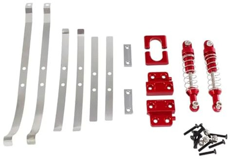 YONMFRDS RC Car DIY Parts For MN82 LC79 Metal Rear Axle Fixed Component Shock Absorber For Spring Plate RC Car Truck For Buggy Upgrade OP Accessories Parts(Red)