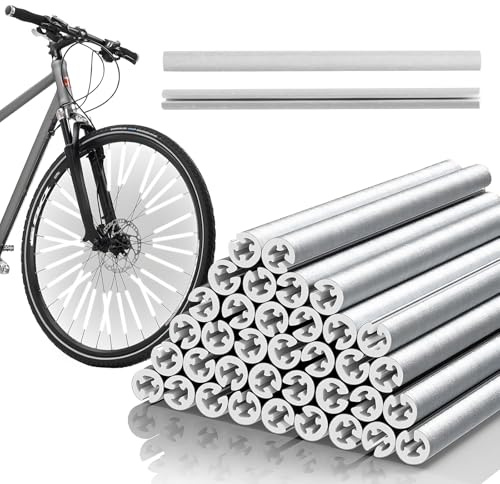 Bomxmon Réflecteurs de rayons de vélo - Réflecteurs de rayons de vélo - Réflecteurs de visibilité à 360° - Pour vélo - Assemblage facile - 36 pièces - Gris