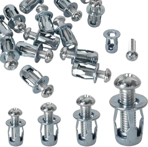 Cavità di ancoraggio in metallo, 60 pezzi, Jack Nuts Petal Nuts M4 M5 M6 M8, set di tasselli per cavità con viti, fissaggio per pareti sottili, porte cave, lamiera di ferro