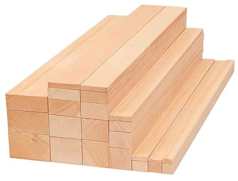 QQNQQ Listelli di Legno, Strisce di Legno for Artigianato, bastoni di Legno Quadrati, Bastoncini di Pino(50cm,2cm*5cm)