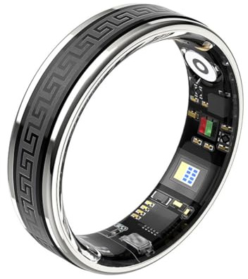 HGTRH Depressure Smart Ring, Smart Ring för Hälsoövervakning, Hjärtfrekvens, Syrehalt I Blodet, Blodtryck, Fjärrkontroll, Sömnmonitor, 360° Rotation Black 9#