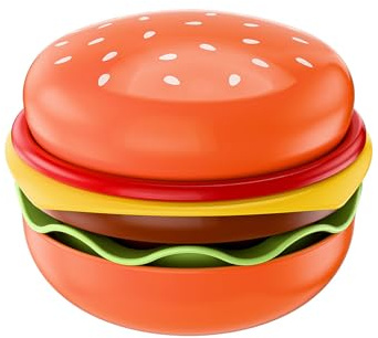 Cnrfeoap Juego de 5 piezas de vajilla de cerámica con diseño único de hamburguesa ideal para niños, adultos, cenas en casa, eventos. Fácil de limpiar. Vajilla familiar con diseño divertido