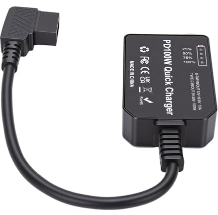 MENDUNER USB C strömadapter 100 W D-kran | Snabb dubbelriktad laddare med batteriskärm, 1/4 skruv för V-montering batteri bärbar dator kamera telefon
