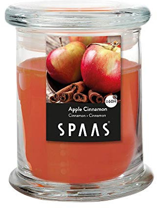 SPAAS Bougie parfumée en bocal de ménage, ± 60 heures - Apple Cinnamon