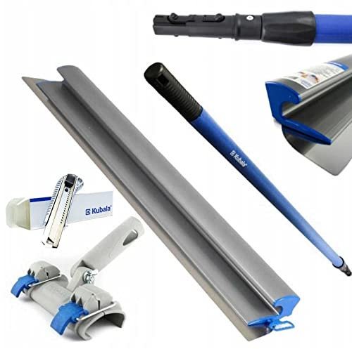 KUBALA PROFI SET - Flexible flächenspachtel edelstahl mit aluminium teleskopstange und stielaufnahme für spachtel - MADE IN EU