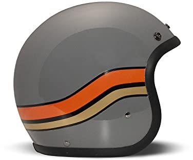 DMD Vintage Crayon Grey Sunset Open Face Helm Jethelm Motorradhelm, L