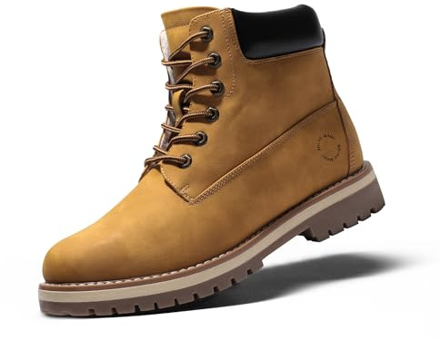 Bruno Marc Bottes de Neige pour Hommes Chaude et Confortable Bottines de Hiver avec Doublure en Fausse Fourrure Douce et Courte Jaune SBSB226M-E Taille 48 (EUR)