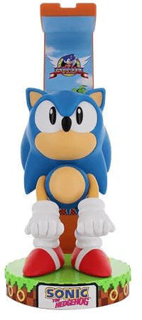 Exquisite Gaming: SEGA: Sonic Deluxe – beleuchteter Kopfhörerständer, Gerät, Controller und Telefonständer, Kabelführer, inkl. 1,2 m C-Kabel, lizenzierte Figur