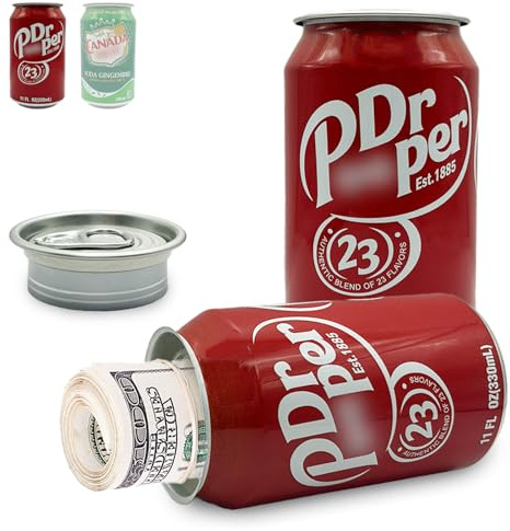 Soda Pop Can Diversion Safe, Hidden Safe Stash with Realistic Design for Secure Storage, Secret Hidden Storage for Cash, Jewelry, Keys & Small Valuables – Perfect for Home, Office, and Car - Pepper