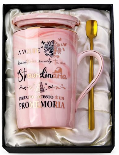 Biching Regalo Donna Compleanno, Regalo Amica, Regali Donna Tazza da Caffè in Ceramica da 400ml Originale Utile Personalizzato Regali Natale Donne, Migliore Amica, Sorelle, Mamma, Collega