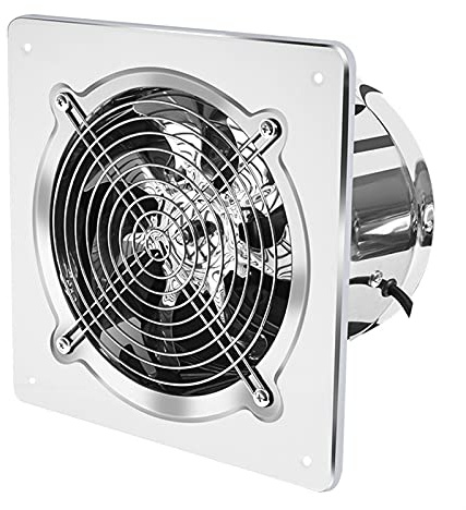 YDHSIKK Ventilador de extracción montado en la Pared, Extractor de Aire de Acero Inoxidable Plateado de 6/7/8 Pulgadas for baño, Cocina, Pared y Ventana.(6inch)