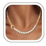 Luxval Gold Tennis Necklace for Women 14K Gold Plated Cubic Zirconia Tennis Cuban Link Chain Choker Dainty Chunky Jewelry Gifts
