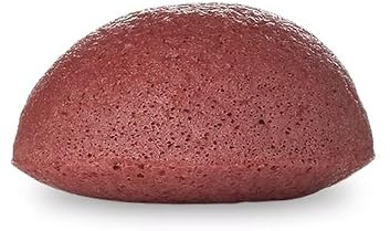Spugna Konjac Esfoliante Naturale con Argilla Rossa, per Viso, Biodegradabile, Senza Parabeni