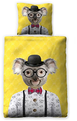 jilda-tex Bettwäsche Digitaldruck 100% Baumwolle Bettwaesche 135x200 cm + 80x80 cm Kinderbettwäsche Jugendbettwäsche (Koala)