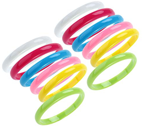 STOBOK Bracelet en Plastique Mignonne Couleur de Bonbons Bracelets Parti favorise Bijoux en Plastique pour Enfant Femmes Fille Cadeau pour noël 12pcs / Set