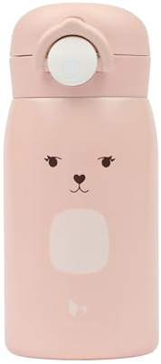 Fabelab dricksflaska för barn 320 ml, rostfritt stål, vattentät (Bunny) | Vattenflaska i rostfritt stål, läckagesäker och vattentät, BPA-fri, för barn från dagis, flickor och pojkar