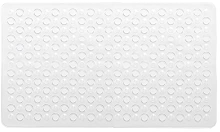 Gedy G-Maim Tappeto Antiscivolo Vasca con Ventose, Misure: 60X38, Tappetino Bagno in Resina, Finitura Trasparente, Design R&S, 100% Made in Italy, Tappeto Lavabile in Lavatrice, 2 Anni Garanzia
