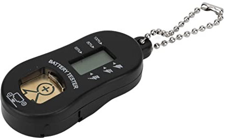 Probador de pilas, Comprobador de batería para audífonos, Comprobador de batería de celda de botón Pantalla LCD portátil Herramienta de verificación de probador de batería para audífonos (negro)