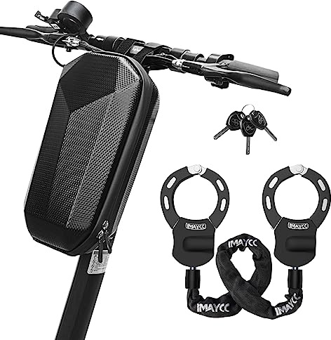 Antivol de chaîne de scooter, sac de scooter, accessoires de scooter électrique, antivol de sécurité, cadenas de chaîne menottes et sac pour scooter électrique, moto, vélo