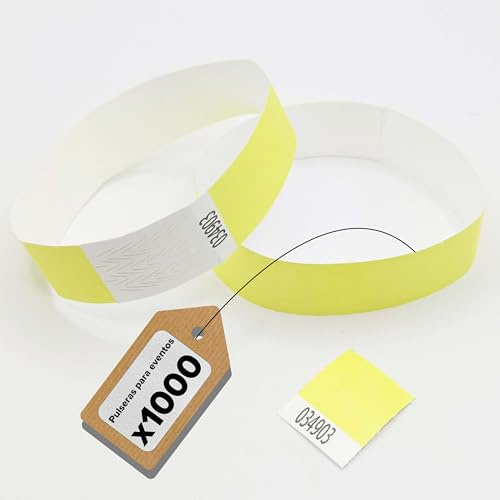Europaband - 1000 Stück Tyvek Armbänder - zur Identifikation bei Veranstaltungen und Partys - reißfest und wasserdicht (Neongelb)