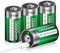 USB D Battery Lithium/15000mWh - 1.5V USB D Cell Batteries Rechargeable Batteries Quick Charge in 4 Hours With Type C Charging Cable (4Pcs)