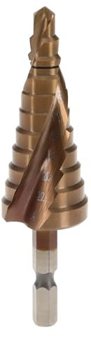 eMagTech Foret Étagé M35 HSS Foret Étagé Rainuré en Spirale 6-24mm pour Percer et Agrandir des Trous Dans le Plastique Bois Métal Acier Inoxydable Tige Hexagonale 1/4
