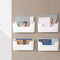 MEIDIV 8 Pack Kitchen Cabinet Door Storage Box, 23.4x6.8x10.8CM Cupboard Door Storage, Cupboard Organiser, Self-Adhesive Wall Mounted Storage Box White for Kitchen, Bathroom, Fridge