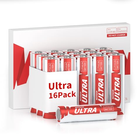 BEVIGOR AA Lithium Batterien 16 Stück, 1.5V 3500mAh High Capacity AA Batterien, Nicht Wiederaufladbare AA-Batterien, Geeignet Für eine Vielzahl von Haushaltsgeräten, Sicherheitsausrüstung
