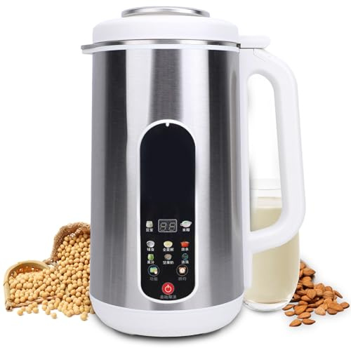 Gugxiom Automatisk maskin för vegetabilisk mjölk, 1200 ml för nötter, soja, havre, soja, yoghurt...Med självrengöringsfunktion och reserv, #612