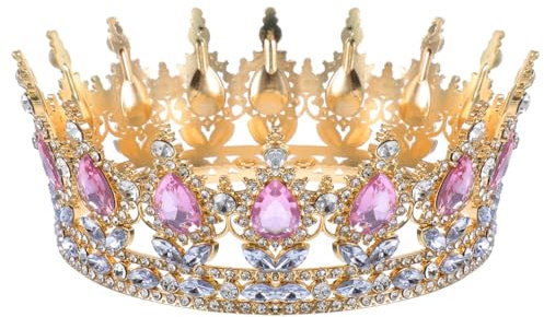 DOITOOL Couronne de reine pour femme, diadème vintage en cristal, bijou pour cheveux, décoration de gâteau princesse, mariée, anniversaire, mariage, concours beauté, Halloween, fête