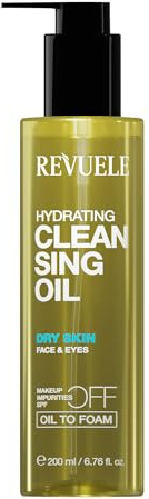 REVUELE Huile Démaquillante Hydratante – Démaquillant Visage & Yeux avec Huiles Naturelles, Peau Sèche, Huile-en-Mousse, Élimine Maquillage, Sébum et Résidus Solaires, 150 ml