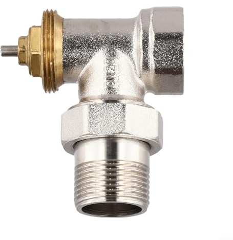 HanOaki Válvula de regulación termostática de ángulo de latón, sin cabeza termostática para control de temperatura de fontanería Válvula ajustable de rosca M30x1.5mm (DN20)