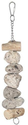 Exotic Nutrition Pumice Chew Dangle - Natural Healthy Hanging Cage Accessory Toy - for Squirrels, Degus, Chinchillas, Prairie Dogs, Birds, Rats, Hamsters, Guinea Pigs & Other Small Pets
