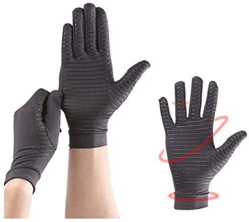 Arthritis-Handschuhe, 1 Paar Kupfer-Kompressionshandschuhe, atmungsaktiv und rutschfest Kupferfaser Arthritis-Handschuhe, lindert Schmerzen bei Karpaltunnelsyndrom, Gelenkschwellungen, Arthrose (S)
