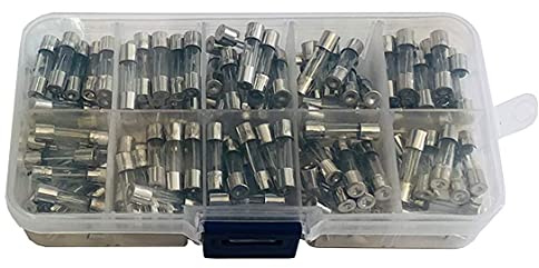 HeyNana - 200 Fusibles rápidos de Cristal de 5x20mm, fusibles de 0.5A 1A 2A 3A 4A 5A 8A 10A 15A 20A 20 de cada