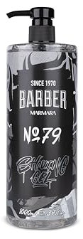 BARBER MARMARA Rasiergel Männer No.79 - Herren Rasiergel transparent 1000ml - Shaving Gel Men - präzise Rasur der Bartkonturen - Schäumt nicht - Kühlt die Haut - mit Pumpenspender - bartpflege
