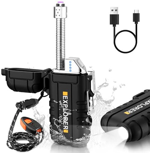 Accendino elettrico a 360°, flessibile, ricaricabile, USB, accendino al plasma C, antivento, impermeabile, senza fiamma, per candele, aromaterapia, campeggio, barbecue
