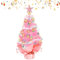 Albero di Natale piccolo, Albero di Natale con Luci LED 60 cm Albero di Natale da Tavolo Rosa Mini Albero di Natale Artificiali con Stelle e Pigne Ornamenti Natalizi in Home Decorazione da Tavolo
