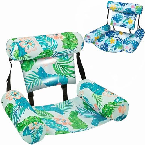 X2 Matelas Gonflable Piscine. Gonflables pour Piscine Adultes, Lot De 2 Fauteuils Flottants Confortables, Flotteurs Solides pour Adultes, Parfaits pour Les Fêtes, L’Été. (X2 Hamacs Tropicaux)