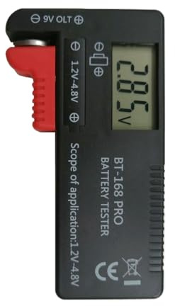 Tebbomp BT168 Pro Testeur de Batterie Numérique Vérificateur de Tension pour Piles Bouton AA AAA 9 V Testeur de Piles de Tailles Multiples Outils de Mesure de Tension