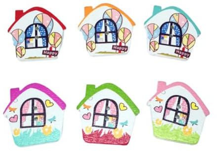 TOYANDONA Accesorios de Costura Coloridos 100 Botones de Madera Forma de Casa para Coser Material Sintético y Variedad de Colores para Manualidades y Ropa de Niños