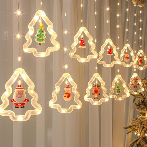 wisdom line Ghirlanda luminosa a LED a stelle, 238 LED, bianco caldo, 4,7 m, tenda luminosa collegabile, 8 modalità di illuminazione, decorazione per interno/esterno, per Natale, matrimonio, finestra