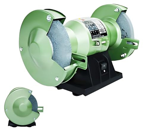 PRECISTECH Smerigliatrice da Banco 120w/200w 3000 Giri/Min, Grinder per Coltelli con Protezione E Doppia Mola Abrasiva, Piccola Mola da Banco per Metallo E Giada(5in)