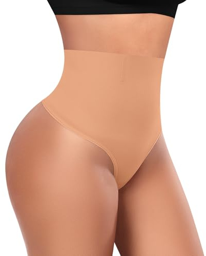 Werena Womens Thong Shapewear Tummy Control Knickers (Latte,S)