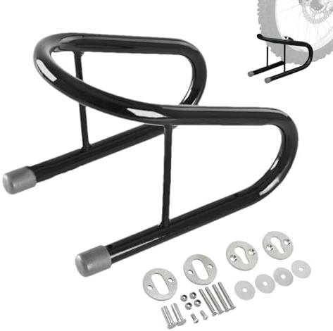 Cuña de rueda de motocicleta – acero inoxidable, ajuste universal, tamaño compacto | Soporte de estacionamiento para ruedas de motocicleta con diseño desmontable, instalación fácil, estabilidad de